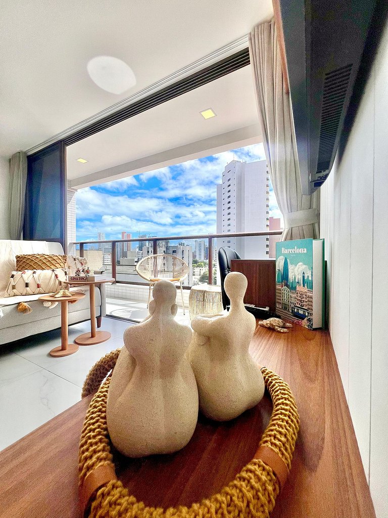 Lujo | Gym | Coworking | WiFi 1Gb | Beira-Mar 4min