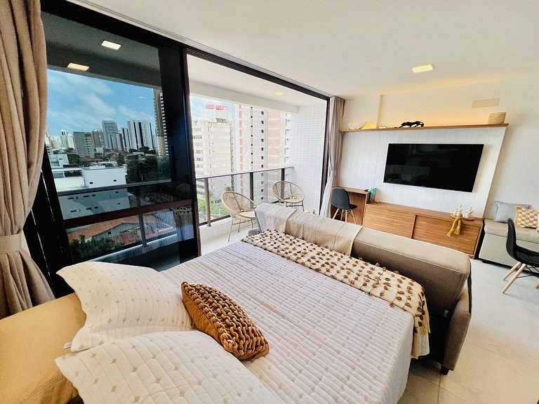Lujo | Gym | Coworking | WiFi 1Gb | Beira-Mar 4min